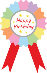 happy birthday badge vector
