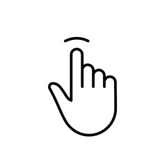 Tap Gesture of Computer Mouse. Pointer Finger Black Line Icon. Cursor Hand Linear Pictogram. Touch Click Press Double Swipe Point Outline Symbol. Editable Stroke. Isolated Vector Illustration