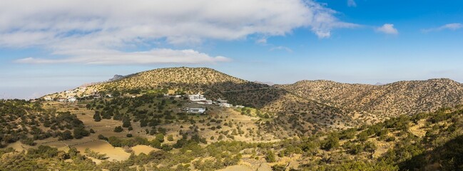 Beautiful view of hills under the peaceful sky