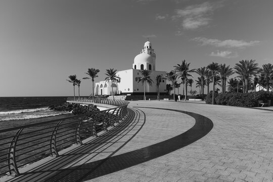 Aerial view of white mosque Jeddah in Saudi Arabia