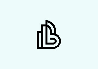 lettermark letter B with graphbar symbol