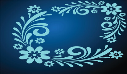 Fototapeta na wymiar blue floral background