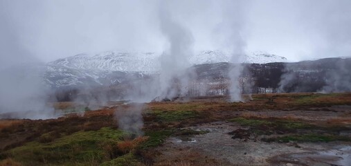 Obraz na płótnie Canvas Hot springs and Geysers in Iceland