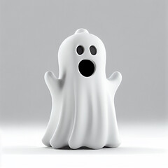 white ghost on white background halloween