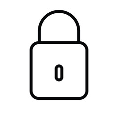 lock icon vector  design, padlock line icon 