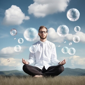 Concept of transcendental meditation and concentration, generative AI