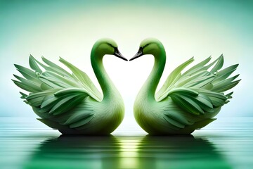 Obraz premium True love of swans, Generative AI