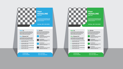 modern business flyer template design emelents proposal A4 with colorful marketing page minimal vector