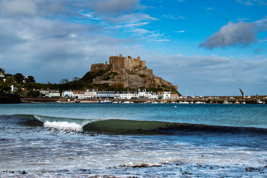 Mont Orgueil Castle overlooking Gorey Harbour in Jersey
