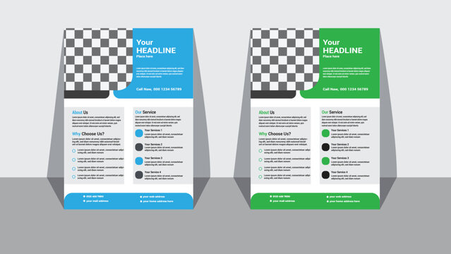 modern business flyer template design emelents proposal A4 with colorful marketing page minimal vector