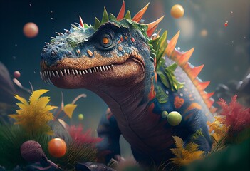 Funny dinosaur for kids, generative ai