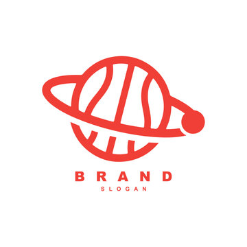 Creative planet basketball or basketball world logo design vector