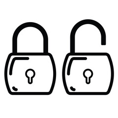 lock icon vector  design, padlock line icon 