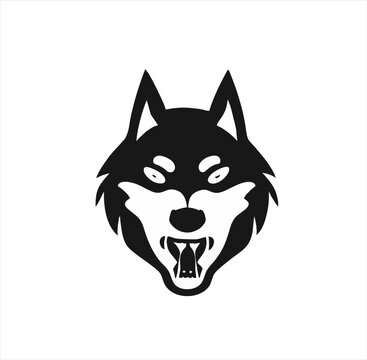 wolf head line vector design, wolf head logo icon