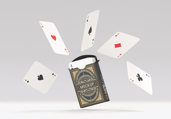 Box with Playing Cards Mockup