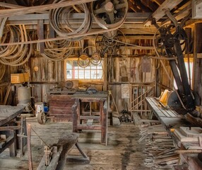 Small old forge built of wood