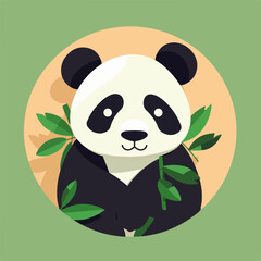 Cute cartoon panda with a big smile in a vector image