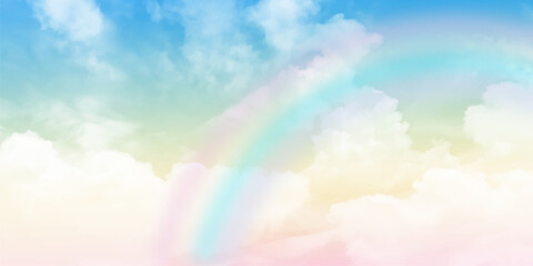 Pastel sky background with rainbow effect image