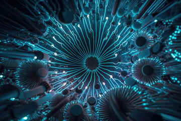 wallpaper illustration, looks like many small blue lightning bolts created with Generative AI technology