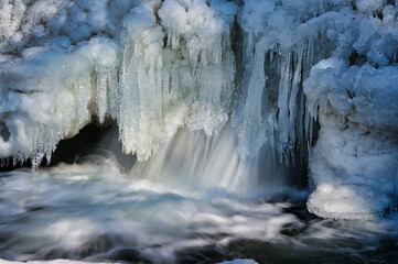 icicles on the edge of the river