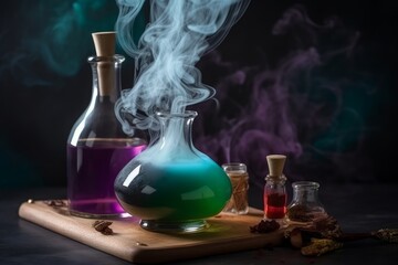 Obraz na płótnie Canvas Enchanting Witchcraft Potion in Colorful Fairy Tale Style, Generative AI