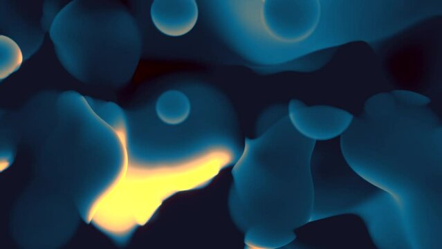 yellow and cyan colors slime tender meta objects - loop video