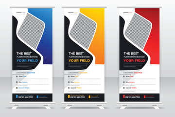 Colorful Stylish Creative Corporate Roll Up Banner Signage Standee Template