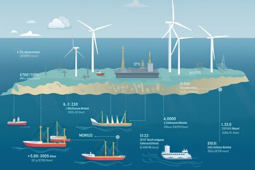 Fototapeta premium renewable energy more reliable, make offshore tidal energy more economically , generative artificial intelligence 