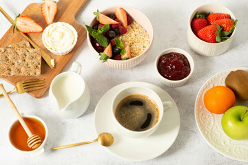 Young Happy Family Having Breakfast