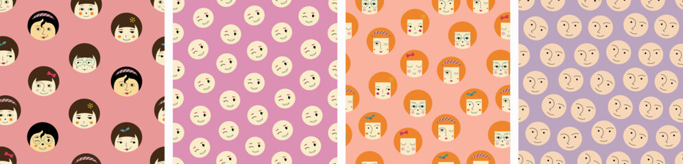 Feminine look, abstract personage, mascot design, funny face, cute icon