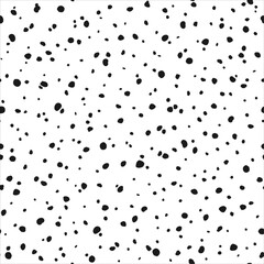 Hand drawn black dots on white background. Abstract doodle vector seamless pattern. Best for textile, print, wrapping paper, package and home decor.
