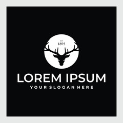 deer hunter logo type, template, and vector