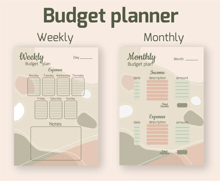 Budget monthly planner. Financial planning, budget finance, Ready to print.A4