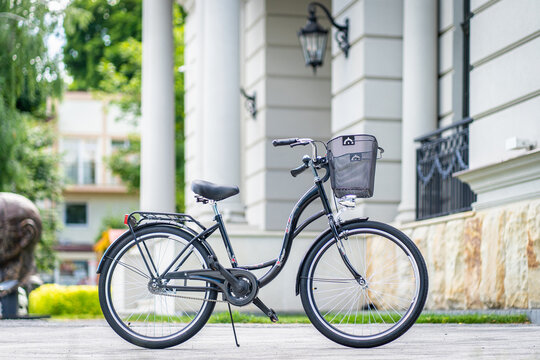 Typical Amsterdam bike fiets symbol. Traditional dutch icon. Holland culture element bike. Typical Netherlands transport bicycle. Template cards, advertisement, poster, banner, bike amsterdam fiets