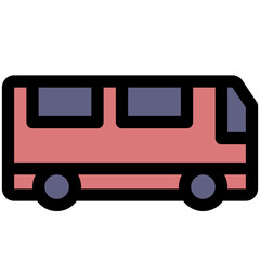 bus black outline filled color icon