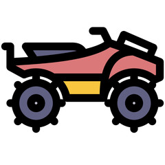 atv black outline filled color icon