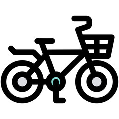 bicycle black outline filled color icon