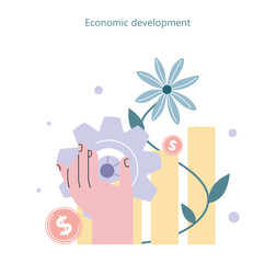 Sustainability concept. Global economy development. Technological progress