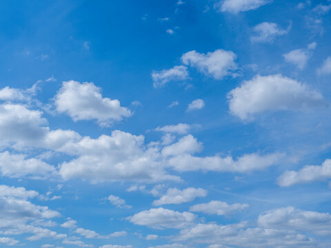 white clouds and blue sky
