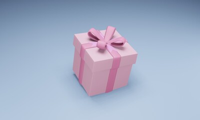 pink gift box with ribbon