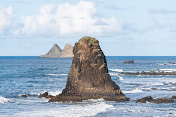Lava rock formations on the beach of Benijo, Tenerife