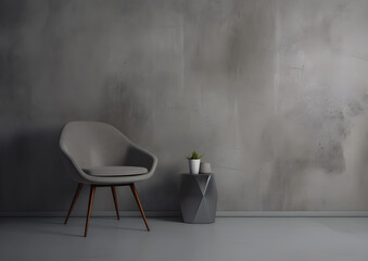 Grey concrete Background with chair