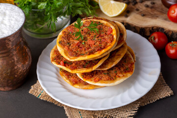 Turkish Food Findik Lahmacun -Mini Pizza
