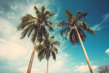 Summer palm background, generative ai