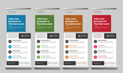 Fototapeta na wymiar Editable Corporate business Roll-up banner/pop-up banner design template