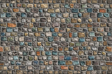 Multicolor Stone Tiles Attached On The Wall Background