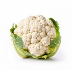 Fresh cauliflower vegetable ingredient for cooking recipe on white background Generative AI Illustration