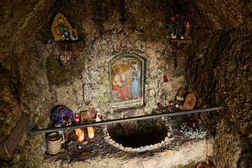 Die Jakobsquelle. Jacob's Spring. Marienklause is the name of a small chapel built in 1866 by...