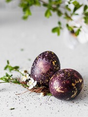 Vertical shot of cosmic easter eggs