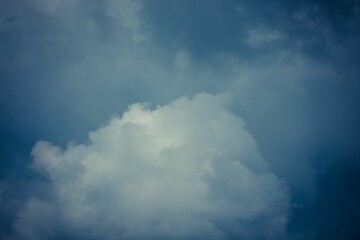 Beautiful shot of fluffy white cotton-like clouds in blue sky